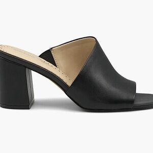 Adrienne Vittadini Mule 7.5  Black  Slide Shoes Heels Minimalist Modern Heel